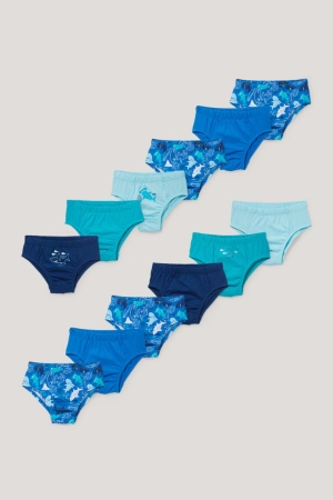 Blue C&A Multipack Of 12 Briefs Organic Cotton Underwear | 279-UXQBPF