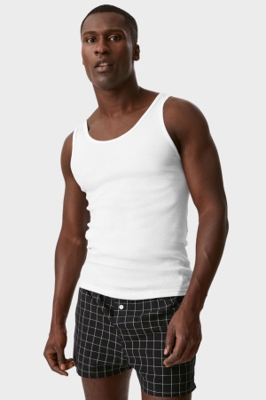 White C&A Multipack Of 3 Vest Double Rib Organic Cotton Underwear | 926-KZJYSG